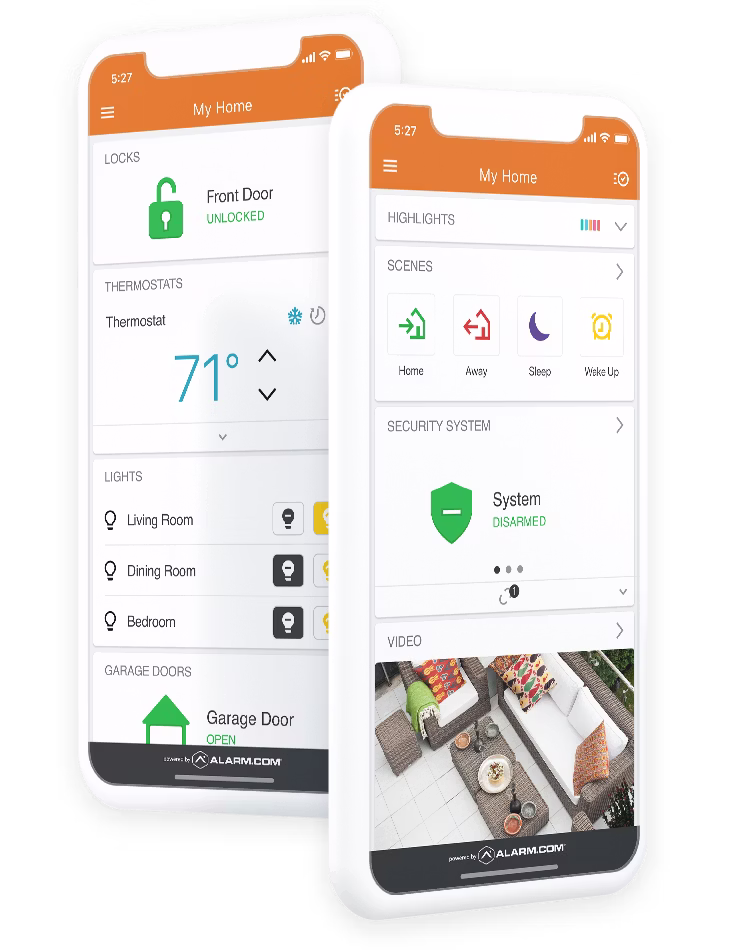 Alarms.com phone interface pro technologies